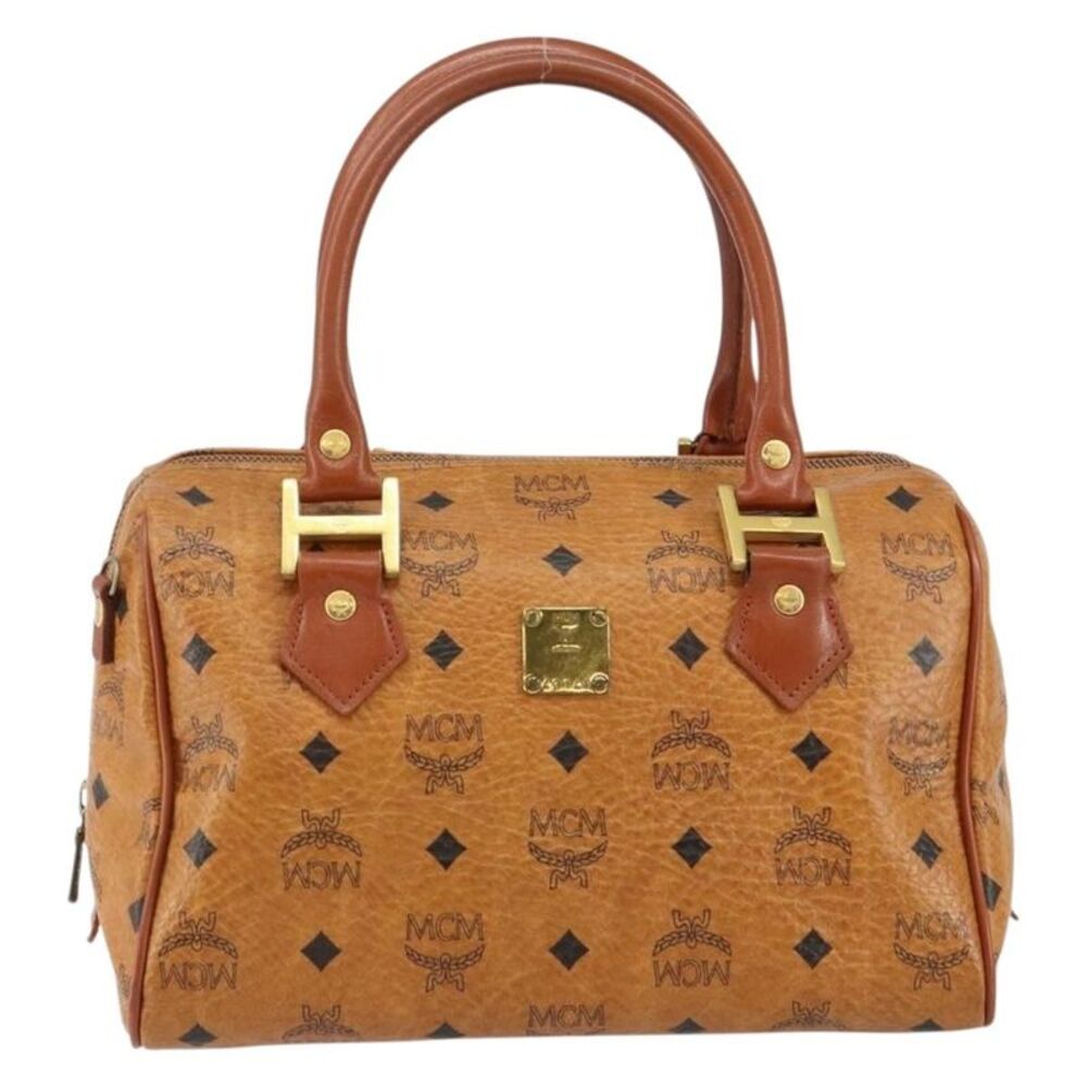 MCM Visetos Logogramme Leather Brown Leather Handbag